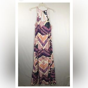 H&M Long Floral Print Dress Sundress Maxi Boho Prairie Sleeveless Cottage Core
